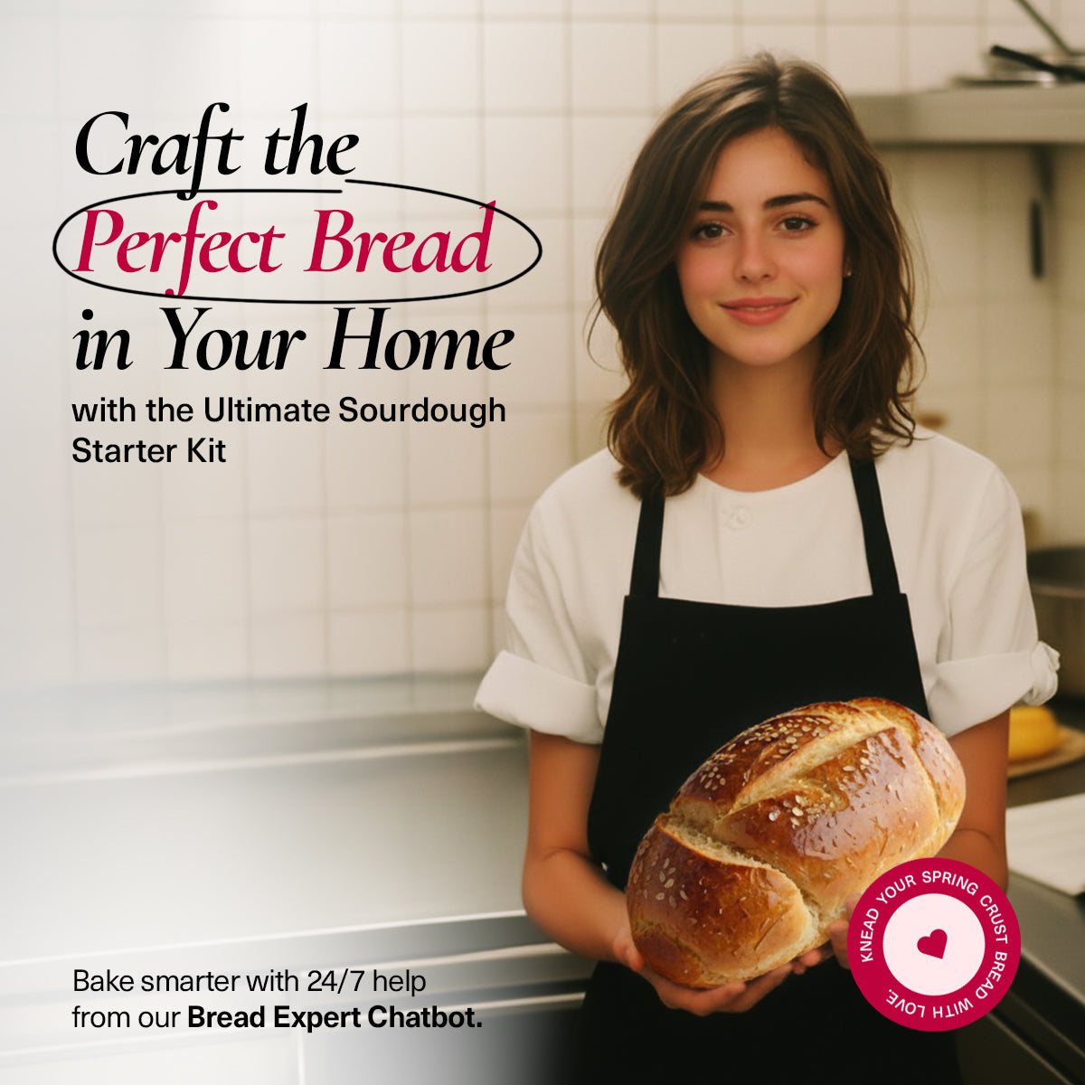 Beginner-Friendly Sourdough Starter Kit, Sourdough Starter Jar, 34oz Sourdough Jar Wide Mouth, Easy Instructions, Recipes & 24/7 AI Support - Sourdough Bread Baking Supplies